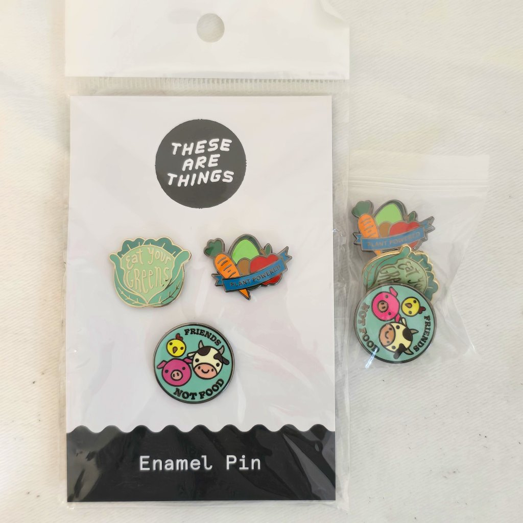 2 Sets Of Vegan Enamle Pins 